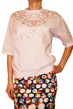 Свободная блузка SOGO 6014 белая, купить Свободная блузка SOGO 6014 белая с доставкой, купить Свободная блузка SOGO 6014 белая в интернет магазине