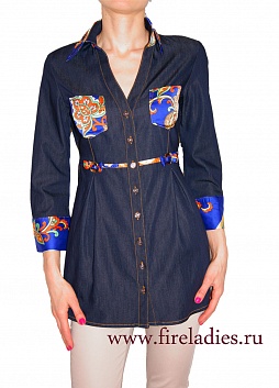 Блузка SOGO 1506 синяя , купить Блузка SOGO 1506 синяя  с доставкой, купить Блузка SOGO 1506 синяя  в интернет магазине